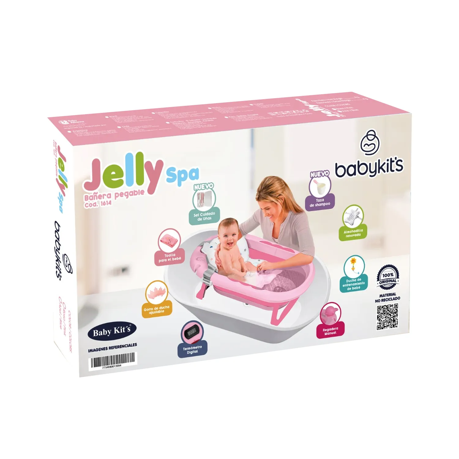TINA BAÑERA PLEGABLE JELLY SPA CON TERMÓMETRO ROSADO 2025 - 3