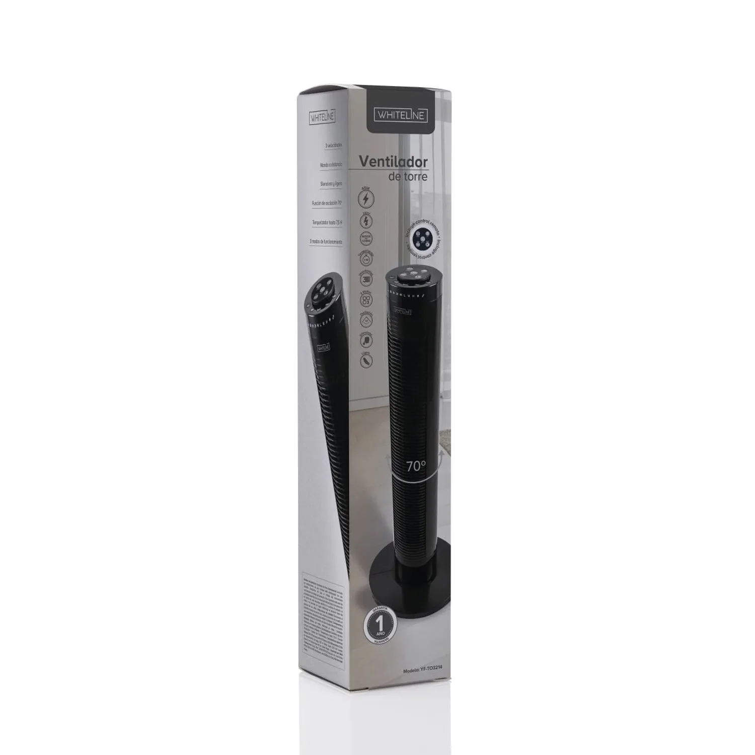 VENTILADOR DE TORRE WHITELINE SILENCIOSO CON CONTROL 3 VELOCIDADES 45 WATTS - 6
