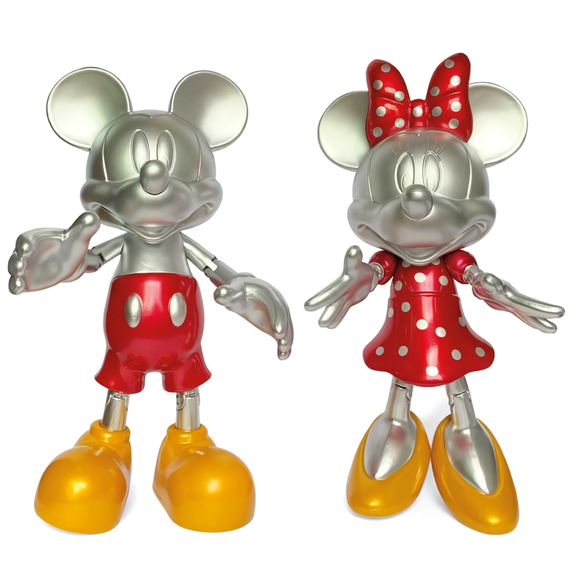 SET DE FIGURAS ARTICULABLES  MICKEY Y MINNIE PLATINADO MM-1D100 - 4