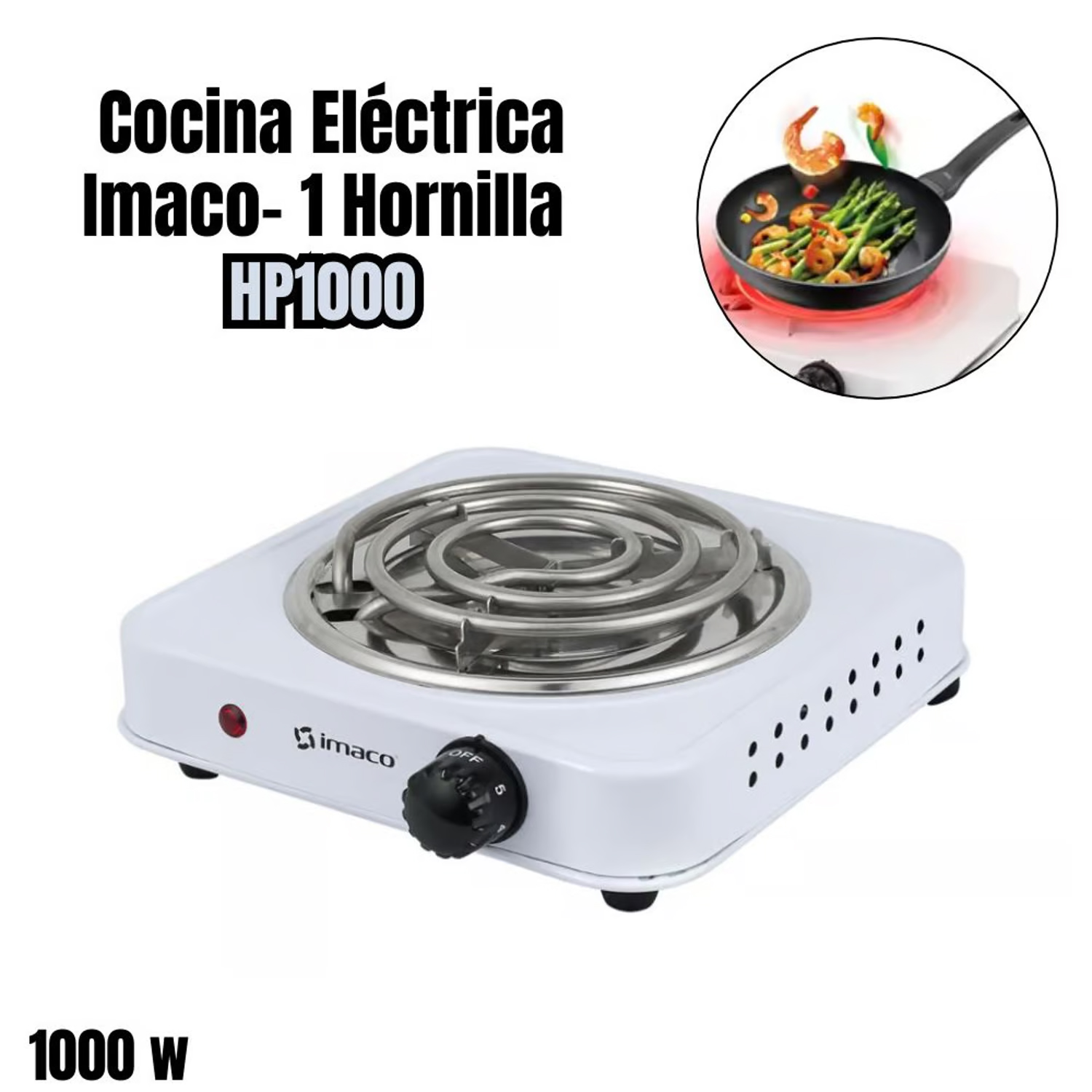 COCINA ELÉCTRICA IMACO 1 QUEMADOR HP1000 - 1