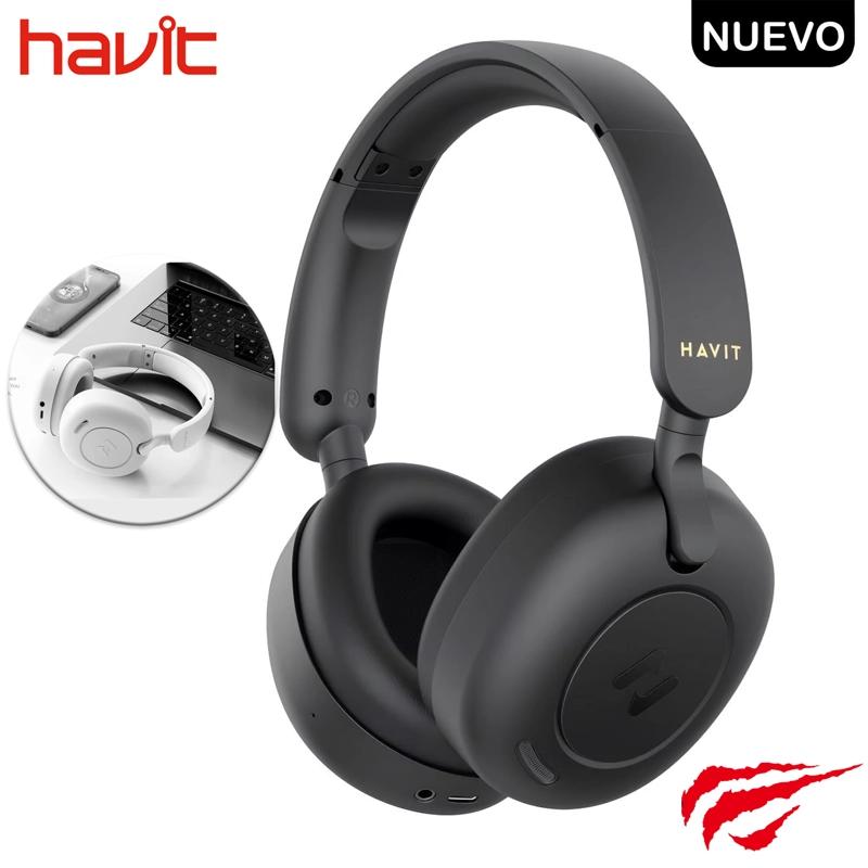 AUDÍFONO INALÁMBRICO BLUETOOTH HAVIT H655BT ANC 76H NEGRO - 1