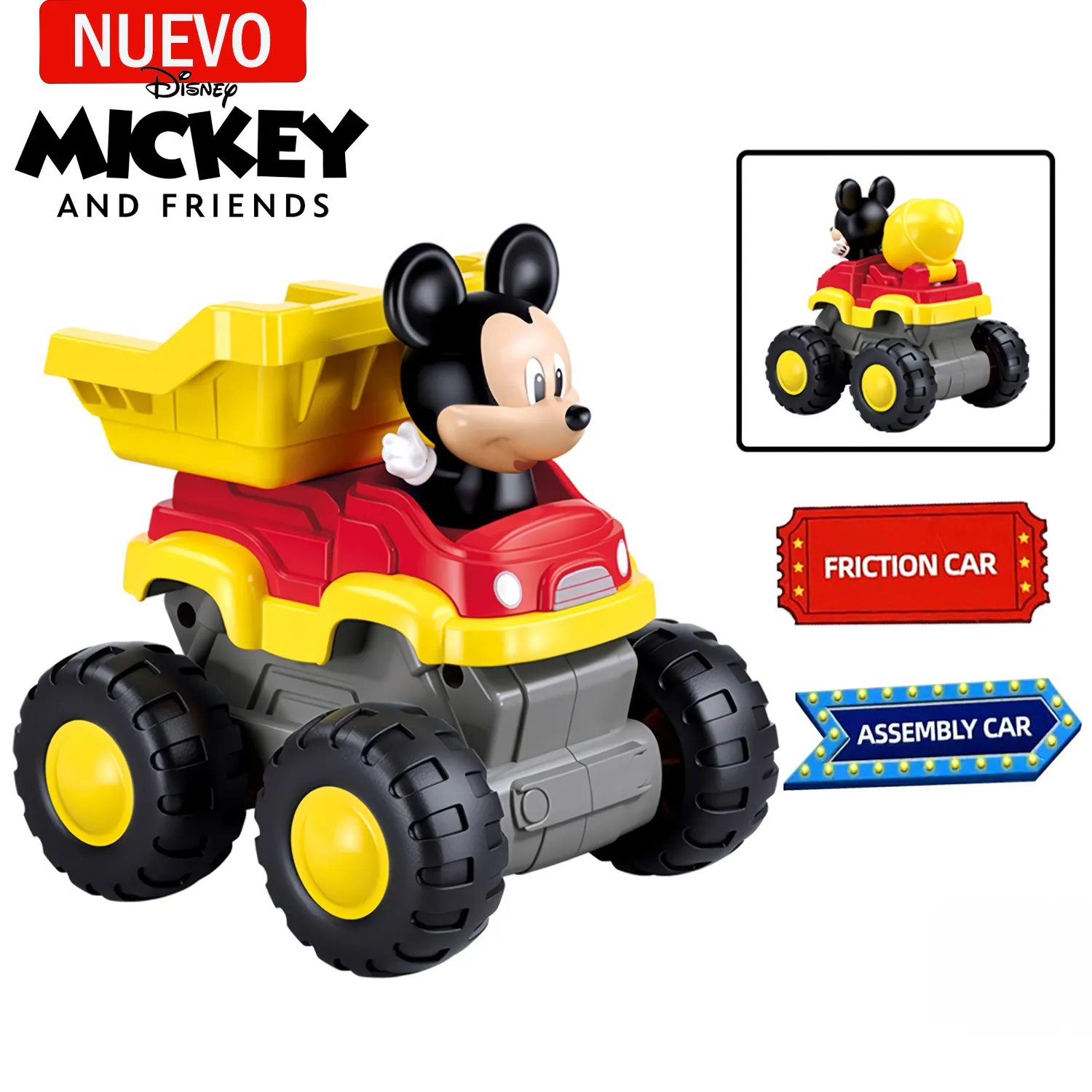 JUGUETE CAMIÓN VOLQUETE DE FRICCIÓN DE MICKEY 2 EN 1 12 PIEZAS 	M38-LS001 - 1