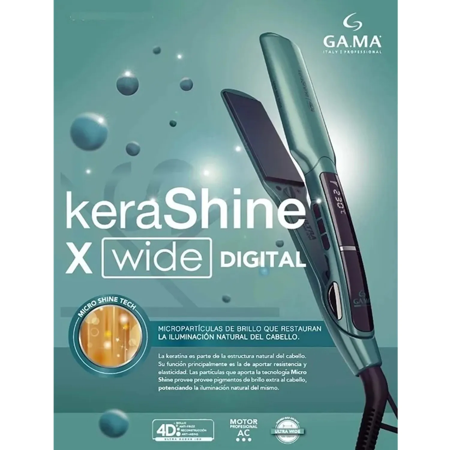 PLANCHA DE CABELLO X-WIDE GAMA 4D KERASHINE BECHS0000002129 - 2
