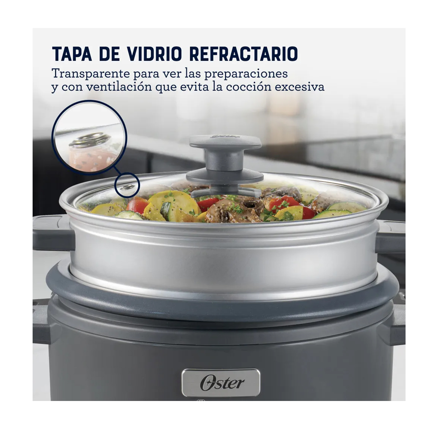 OLLA ARROCERA OSTER 1.8L 3 EN 1 FUNCIÓN DE SOFRITO VAPORERA GRIS CKSTRC10DFSKE - 4