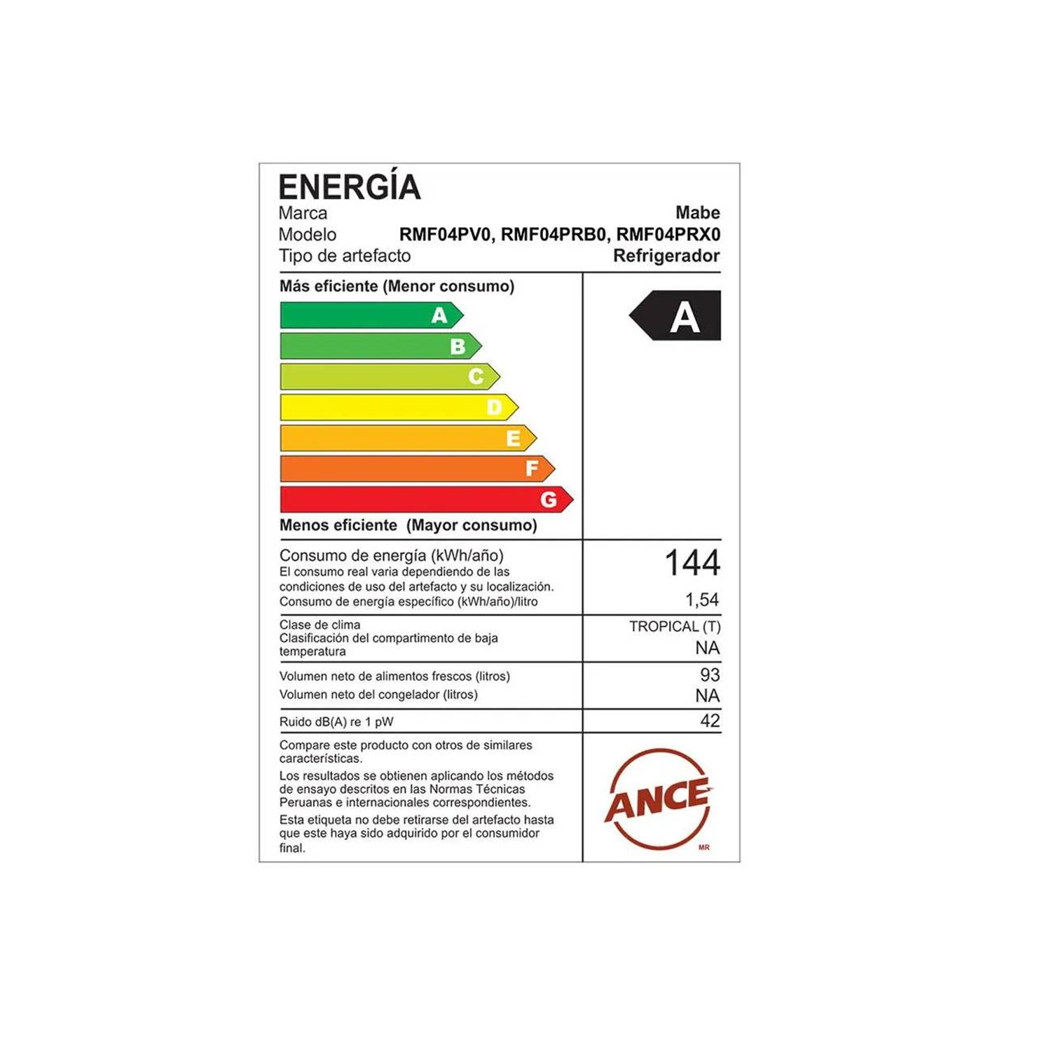 FRIGOBAR MABE RMF04PV0 93LT NEGRO - 4