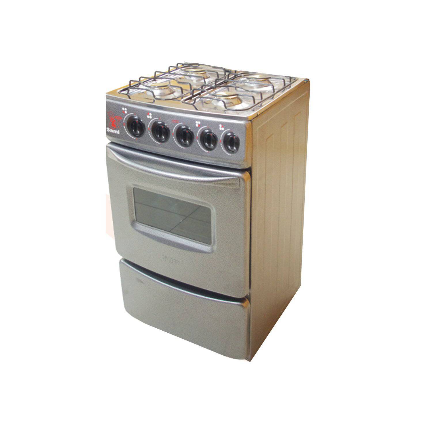 COCINA CON TAPA DE VIDRIO FADIC Y HORNO SAMI 4H GRIS - 2