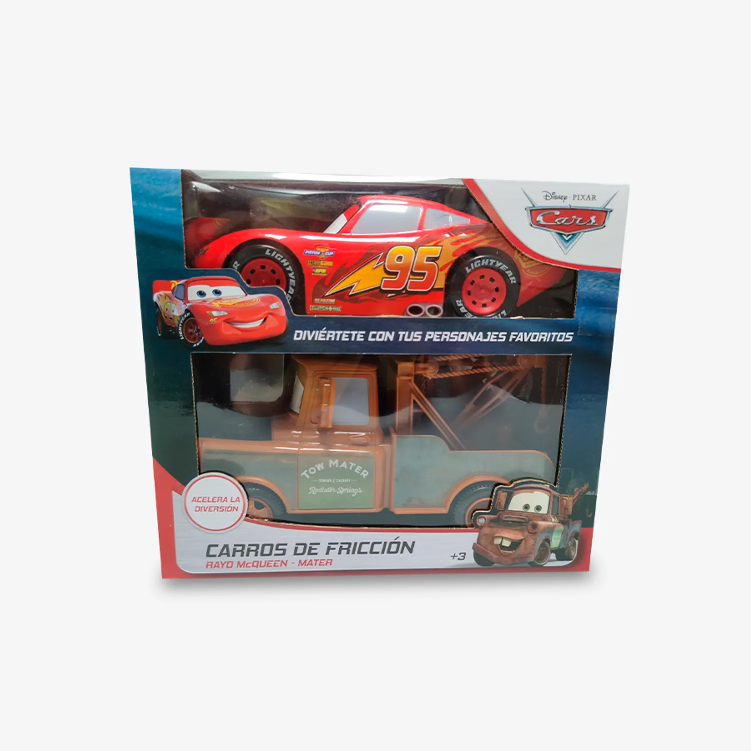 JUGUETE COCHES DE FRICCION RAYO MCQUEEN Y MATER CARS 6777-14 - 3