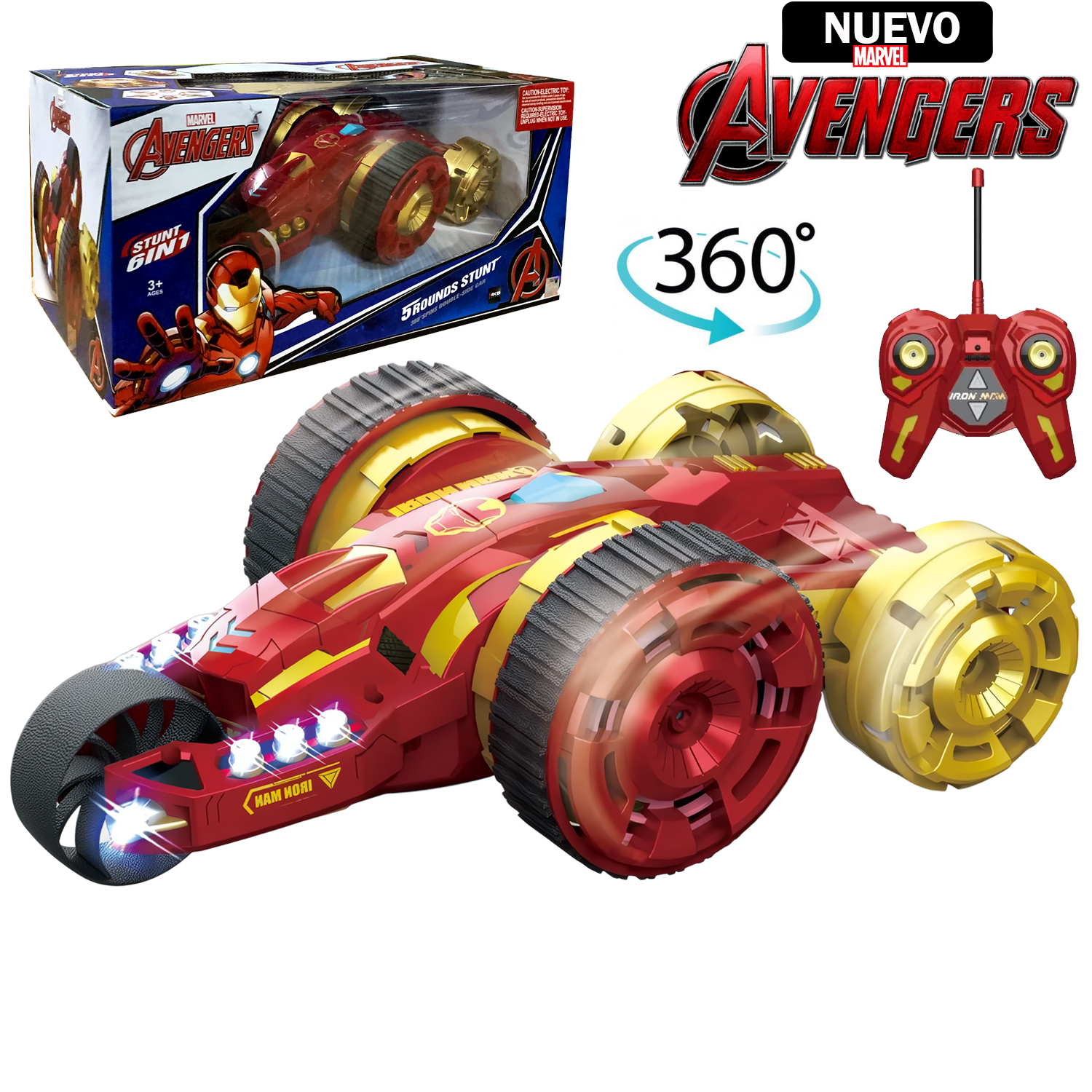 JUGUETE CARRO TELEDIRIGIDO DE MARVEL IRON MAN ACROBÁTICO CON CONTROL MM5588-602-03 - 1