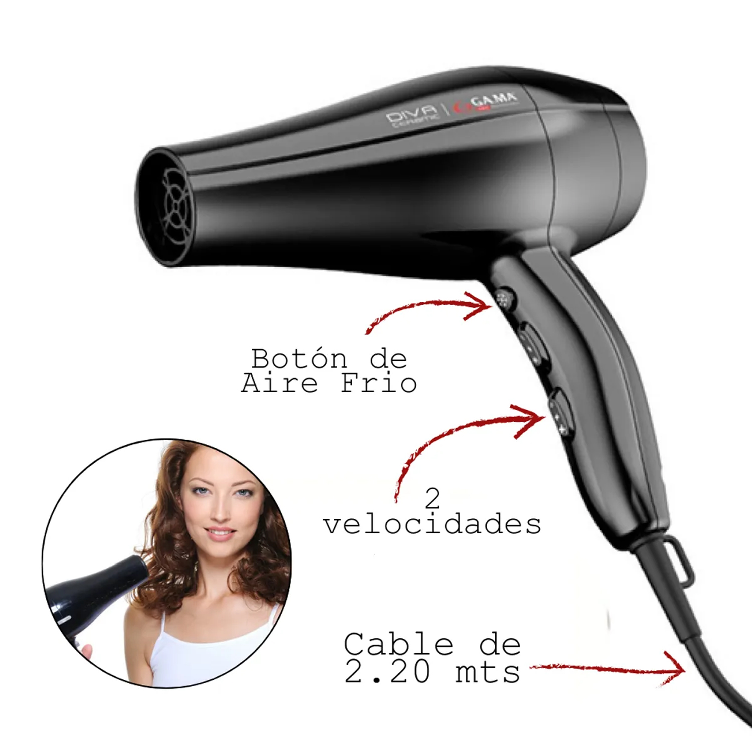 SECADORA GAMA DIVA CERÁMICA MOTOR AC 2300W BECHD0000001825 - 2