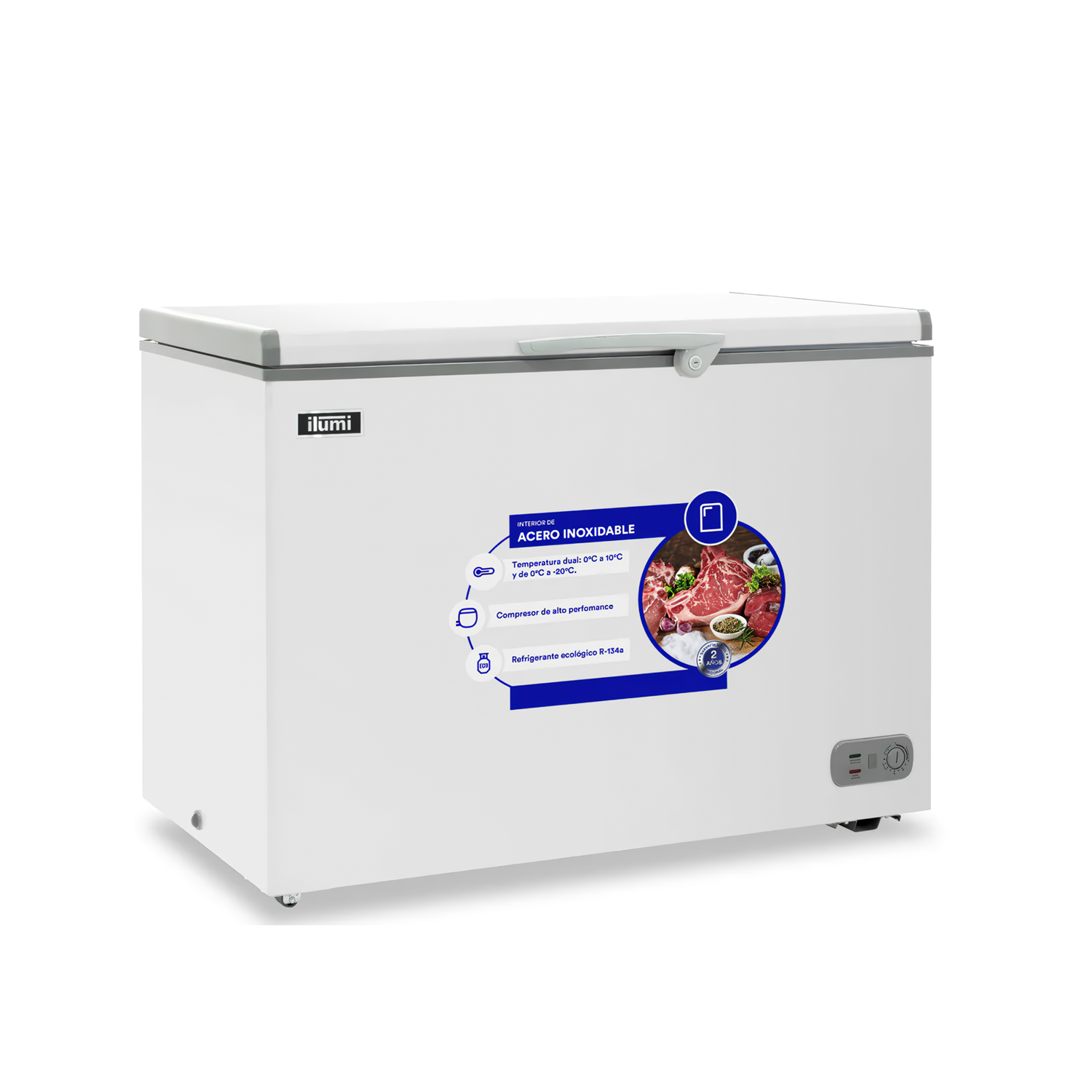 CONGELADOR CON TINA DE ACERO INOXIDABLE DE 340 LITROS TFI-3400WH BLANCO - 2