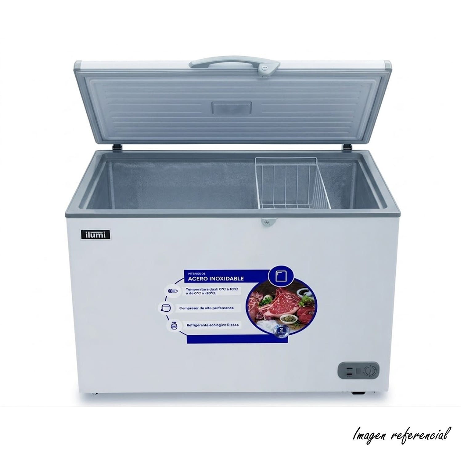 CONGELADOR CON TINA DE ACERO INOXIDABLE DE 340 LITROS TFI-3400WH BLANCO - 3