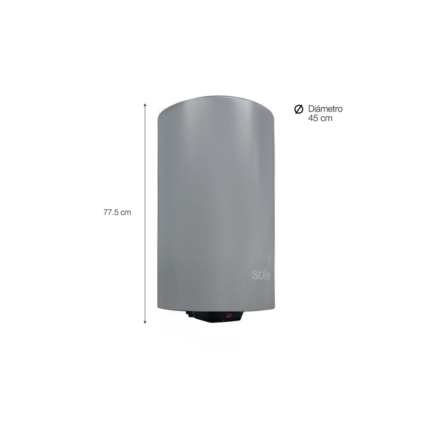TERMA ELÉCTRICA SOLE GENIUS WIFI 80 LITROS ACERO APORCELANADO - 5