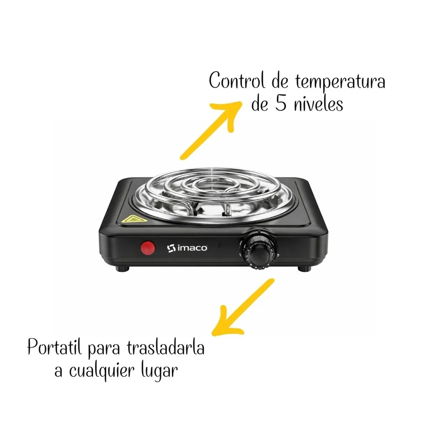 COCINA ELÉCTRICA DE MESA 1HORNILLA HP1000 NEGRO - 4
