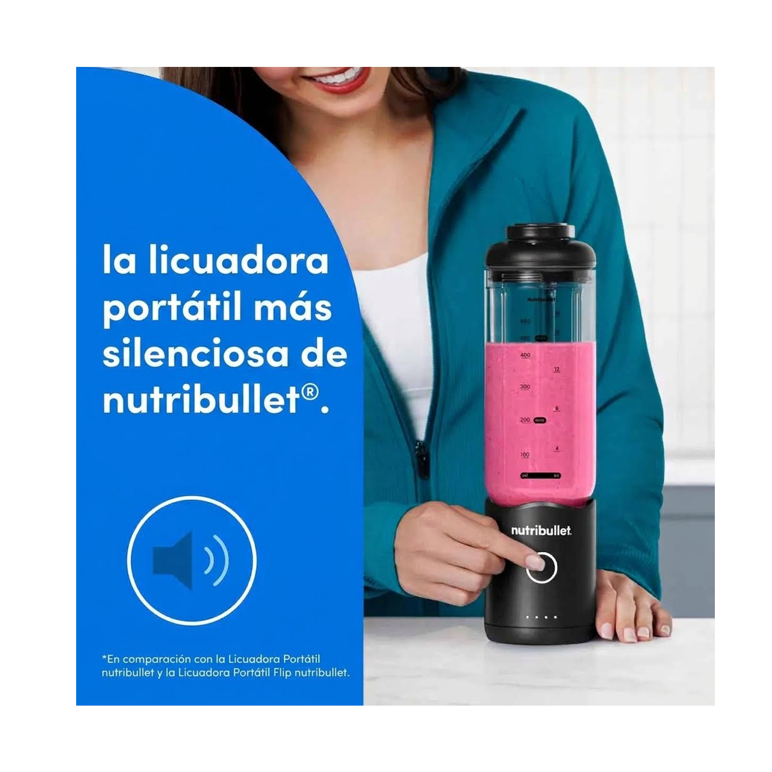 LICUADORA PORTÁTIL NUTRIBULLET FLEX 650 ML PARA SMOOTHIES Y BATIDOS NEGRO - 8