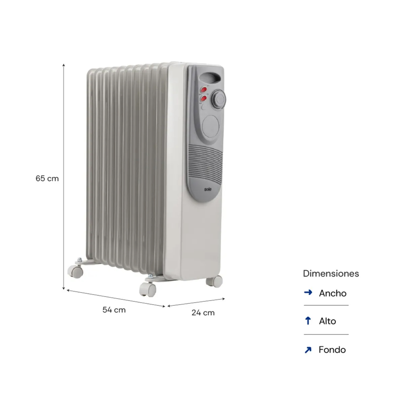 ESTUFA DE ACEITE SOLE ELÉCTRICA 11 CELDAS 2500W SOLE2500 - 3