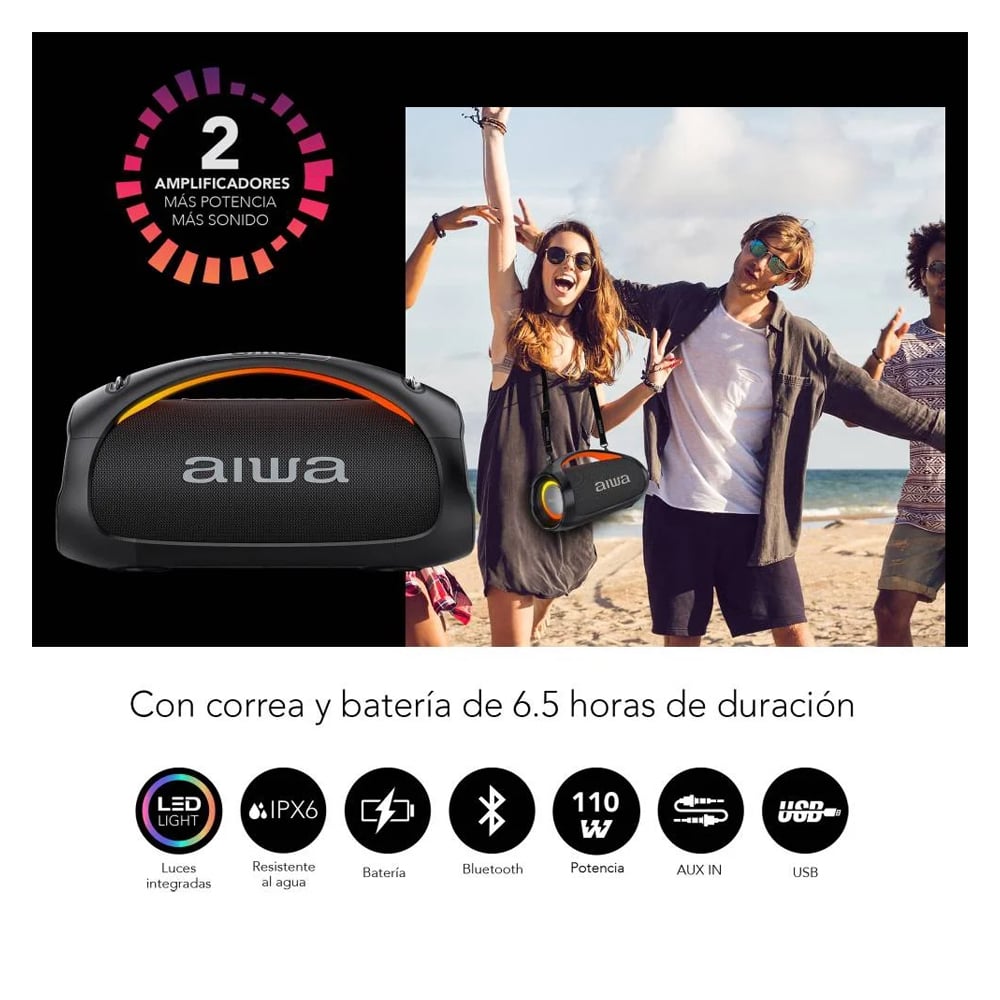 PARLANTE BOOMBOX PORTÁTIL BLUETOOTH AWS544BT 110W - 3