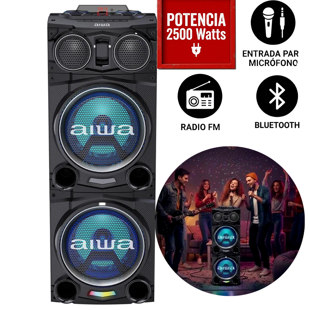 TORRE DE SONIDO AWPOC10 BT 2500W PMPO DJ FIESTA - 1
