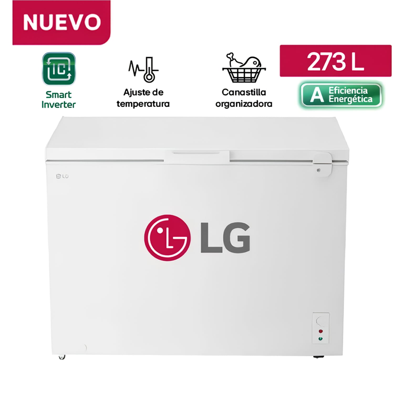 CONGELADOR CON LLAVE Y COMPRESOR SMART INVERTER 273 LITROS GC30BGW - 1
