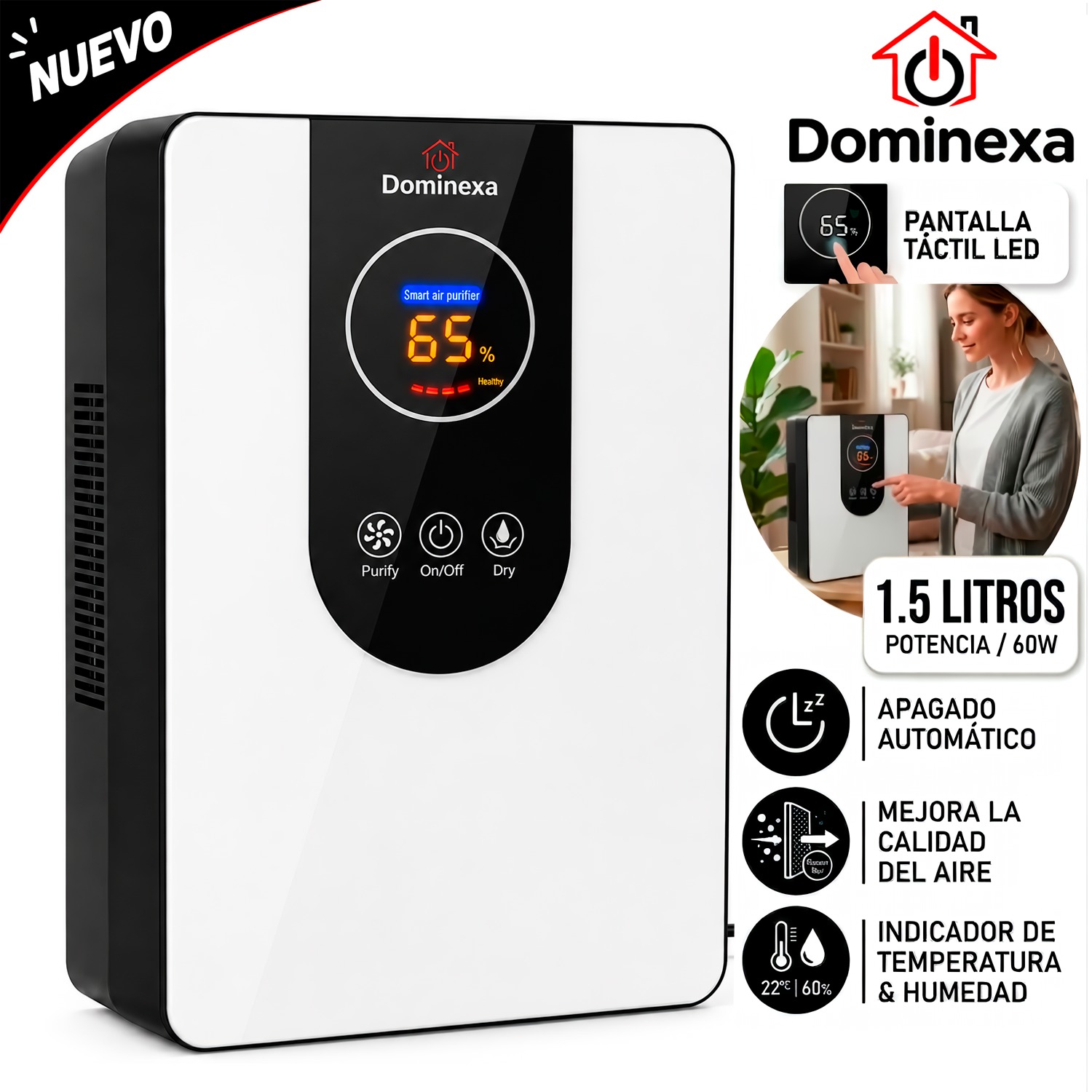 DESHUMEDECEDOR DIGITAL DOMINEXA DM-601 1.5 LT - 1