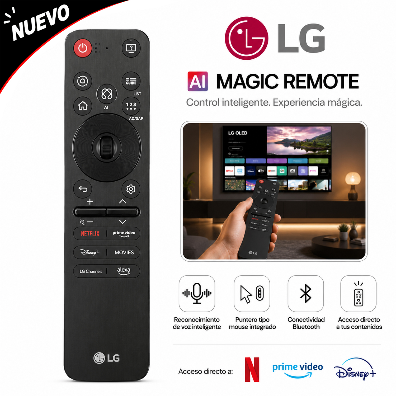 CONTROL MAGIC LG MR25GA AI MODELO 2025 - NEGRO - 1