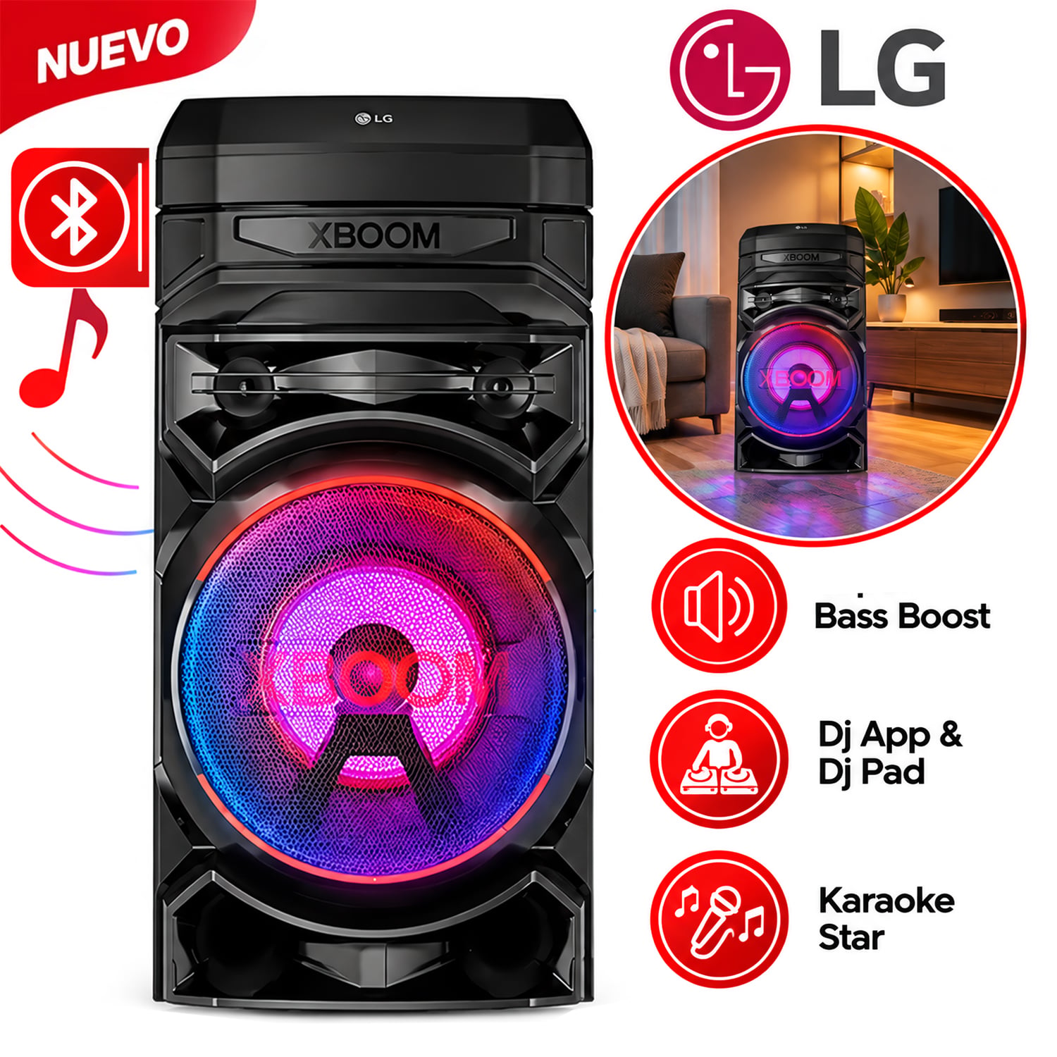 TORRE DE SONIDO LG XBOOM RNC5 MULTI-BLUETOOTH KARAOKE STAR - 1