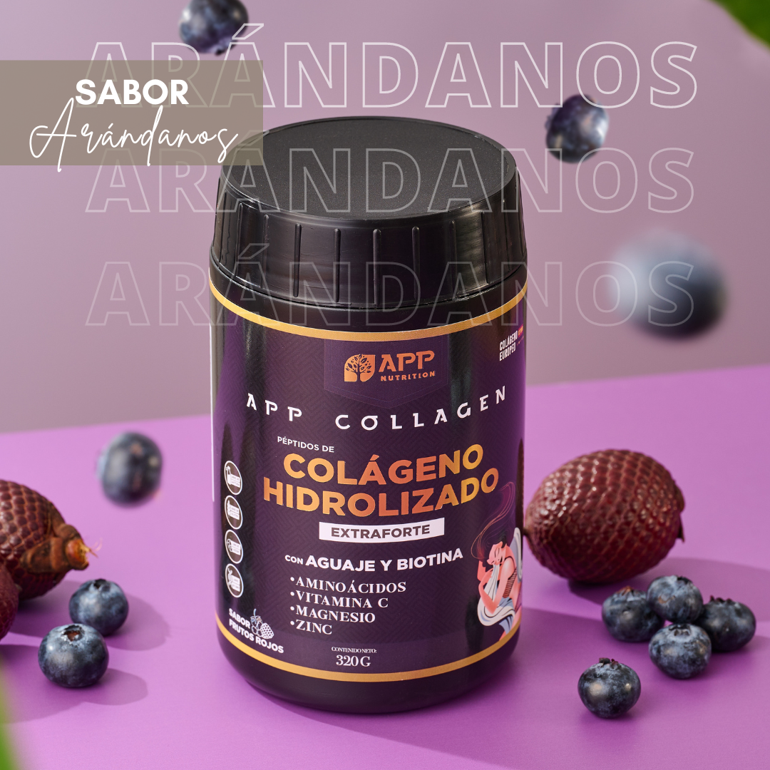 COLÁGENO HIDROLIZADO PÉPTIDOS CON AGUAJE Y BIOTINA 320 G APP COLLAGEN ARÁNDANOS - 4