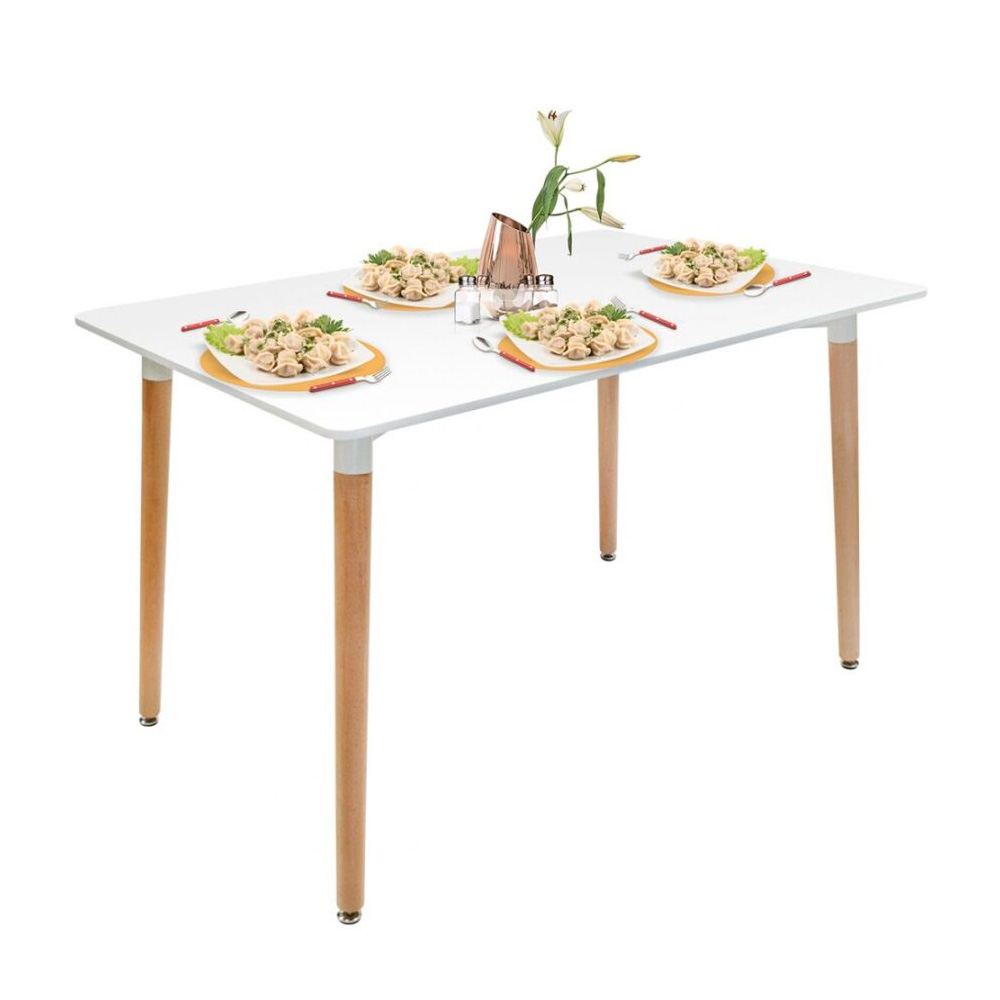 MESA DE COMEDOR 4 PERSONAS LUIGI TABLERO BLANCO 120X80 CM OFIDEAS - 1