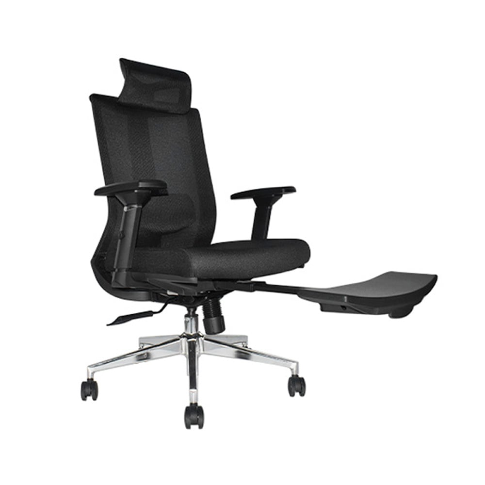SILLA DE OFICINA RECLINABLE KUM CON REPOSAPIÉS COLOR NEGRO OFIDEAS - 1