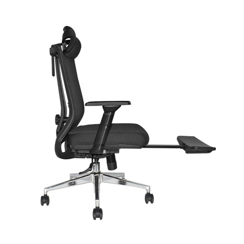 SILLA DE OFICINA RECLINABLE KUM CON REPOSAPIÉS COLOR NEGRO OFIDEAS - 2