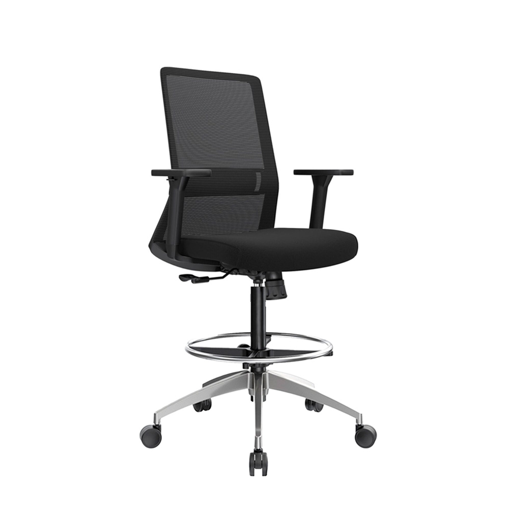 SILLA CAJERO ERGONÓMICA CON APOYABRAZOS TWIST NEGRO ALUMINIO OFIDEAS - 1