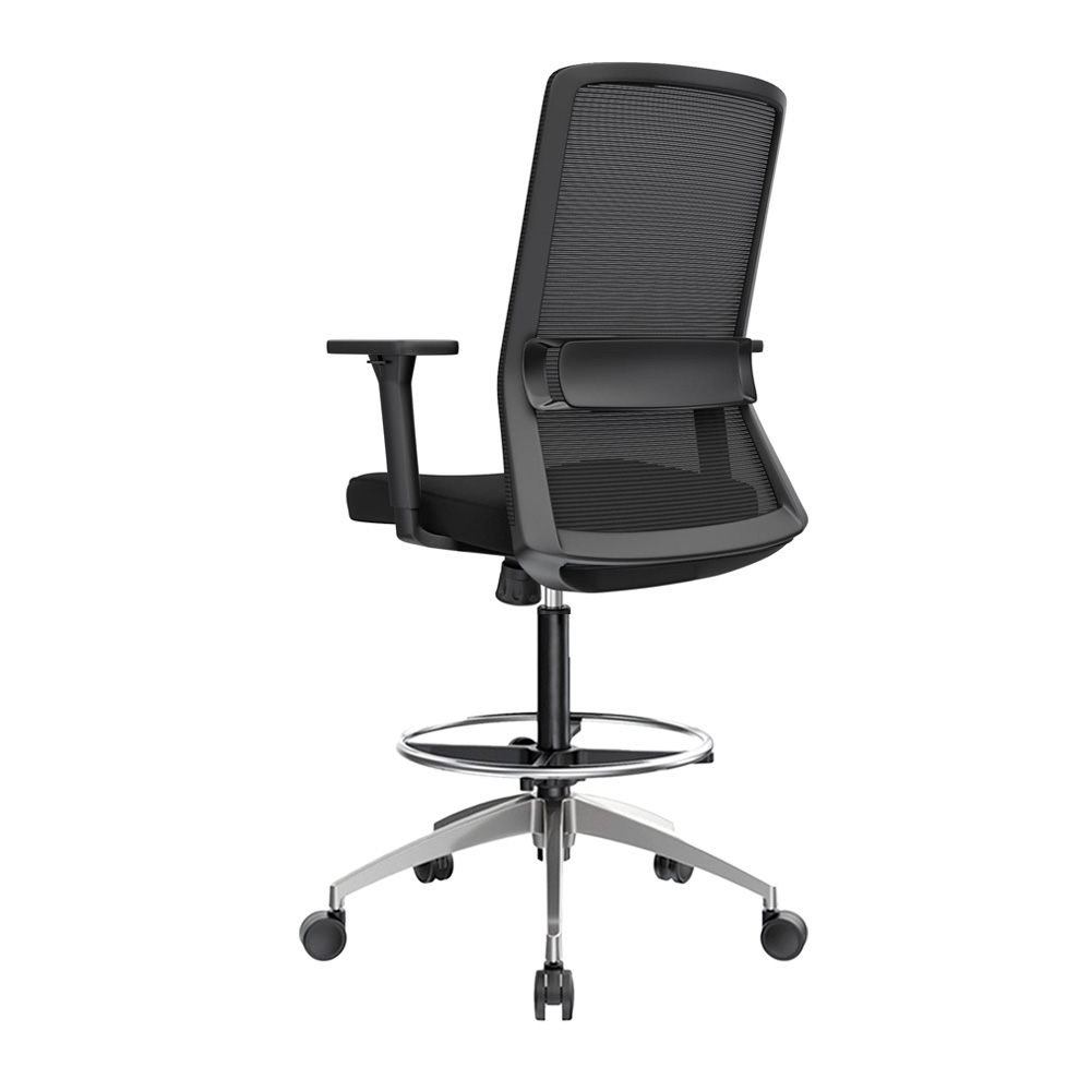 SILLA CAJERO ERGONÓMICA CON APOYABRAZOS TWIST NEGRO ALUMINIO OFIDEAS - 3