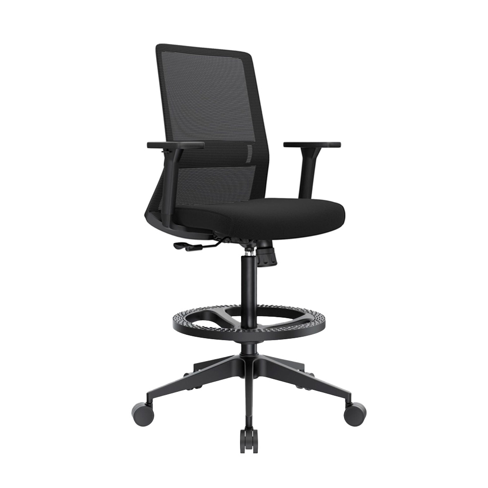 SILLA CAJERO ERGONÓMICA CON APOYABRAZOS TWIST NEGRO NYLON OFIDEAS - 1