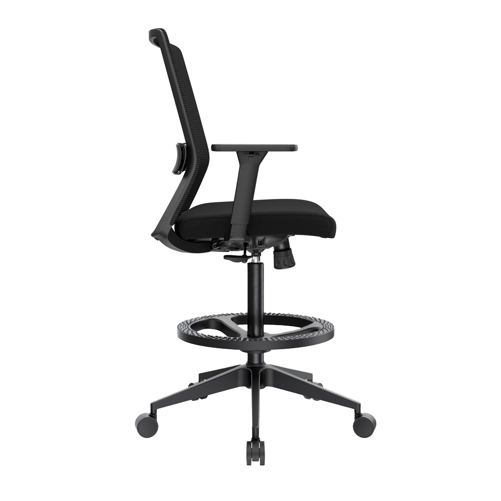 SILLA CAJERO ERGONÓMICA CON APOYABRAZOS TWIST NEGRO NYLON OFIDEAS - 2