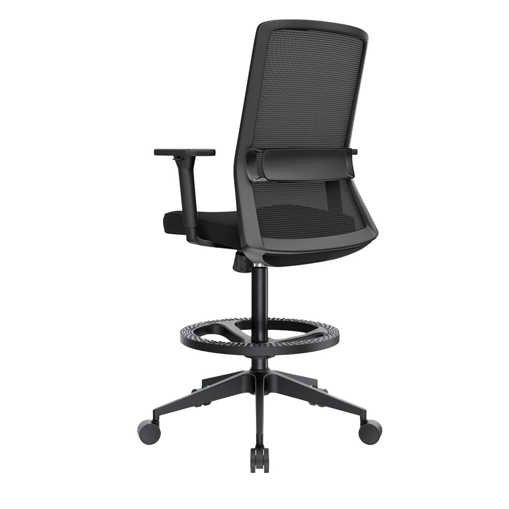 SILLA CAJERO ERGONÓMICA CON APOYABRAZOS TWIST NEGRO NYLON OFIDEAS - 3