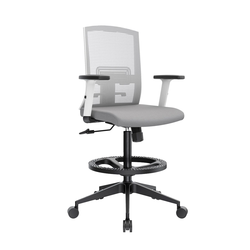 SILLA CAJERO ERGONÓMICA CON APOYABRAZOS MONK GRIS NYLON OFIDEAS - 1