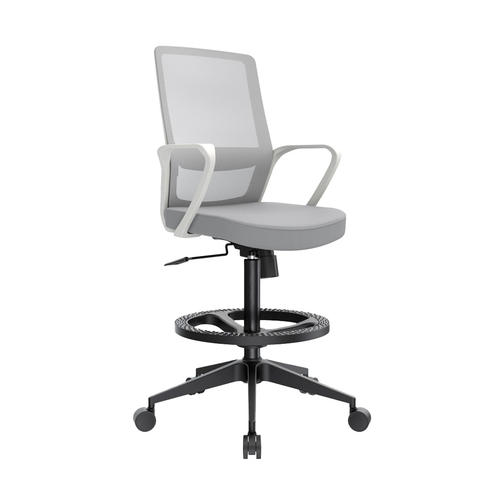 SILLA CAJERO ERGONÓMICA CON APOYABRAZOS ANDY GRIS NYLON OFIDEAS - 1