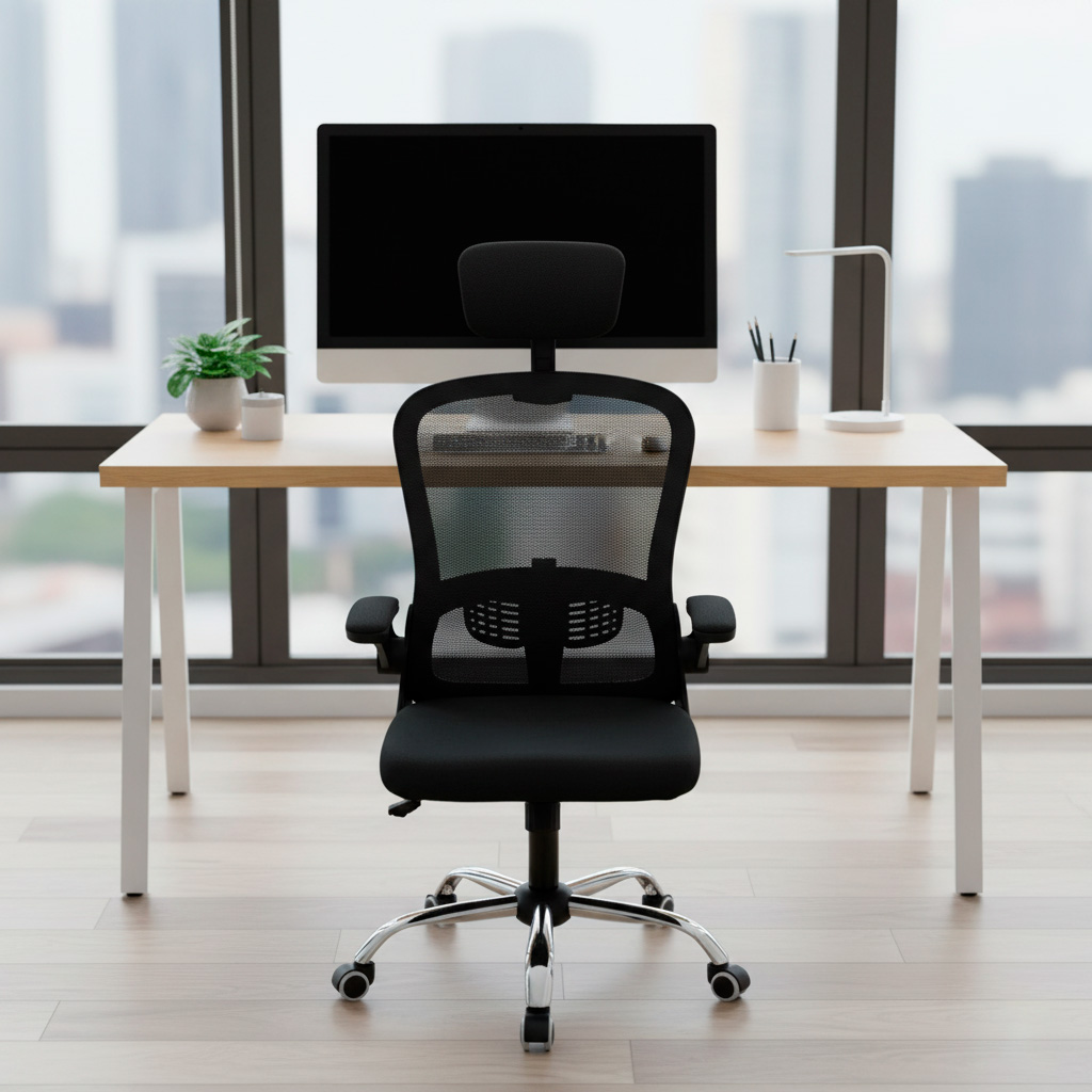 SILLA ERGONÓMICA EVOK BRAZOS ABATIBLES NEGRO OFIDEAS - 4