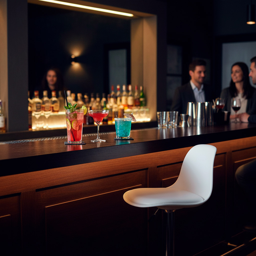 SILLA PARA BAR REGULABLE EN ALTURA BOAT BLANCO OFIDEAS - 7