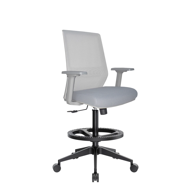SILLA CAJERO ERGONÓMICO MUSK GRIS NYLON ARO NEGRO  OFIDEAS - 1