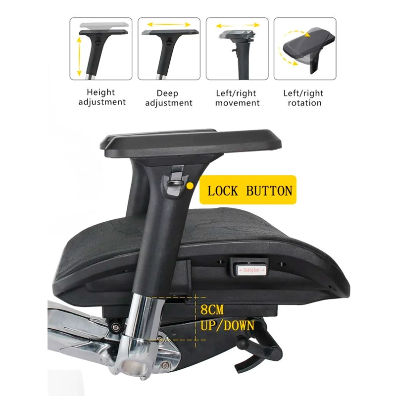 SILLA ERGONÓMICA SLIDER BRAZO 4D MADRID UP DOWN GRIS OFIDEAS - 5