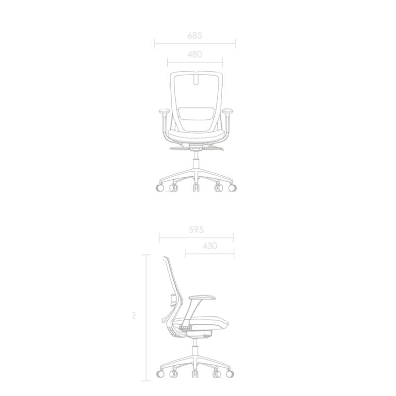 SILLA ERGONÓMICA RECLINABLE SLIDER BRAZO 4D. LOOP GRIS OFIDEAS - 5