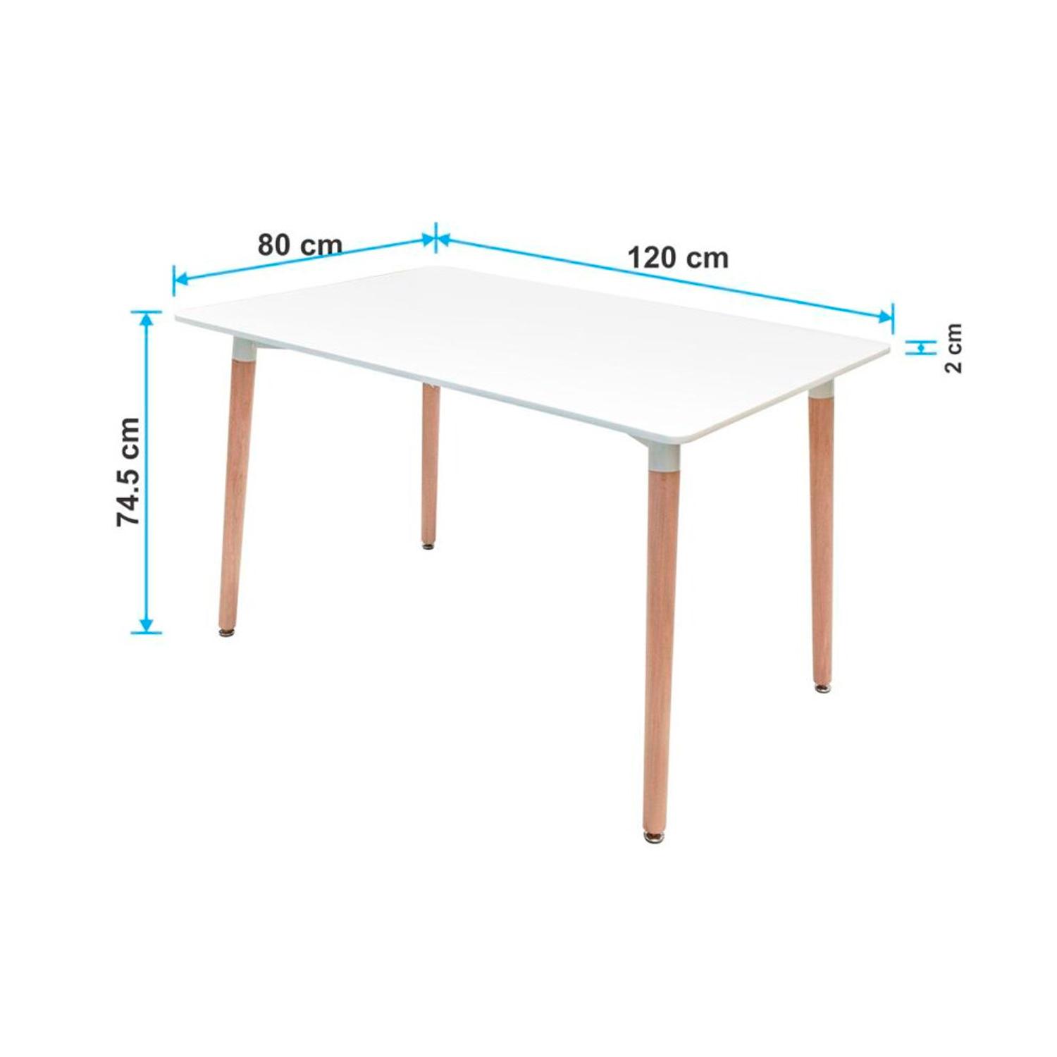 MESA DE COMEDOR LUIGI BLANCO 120X80 CM OFIDEAS - 2