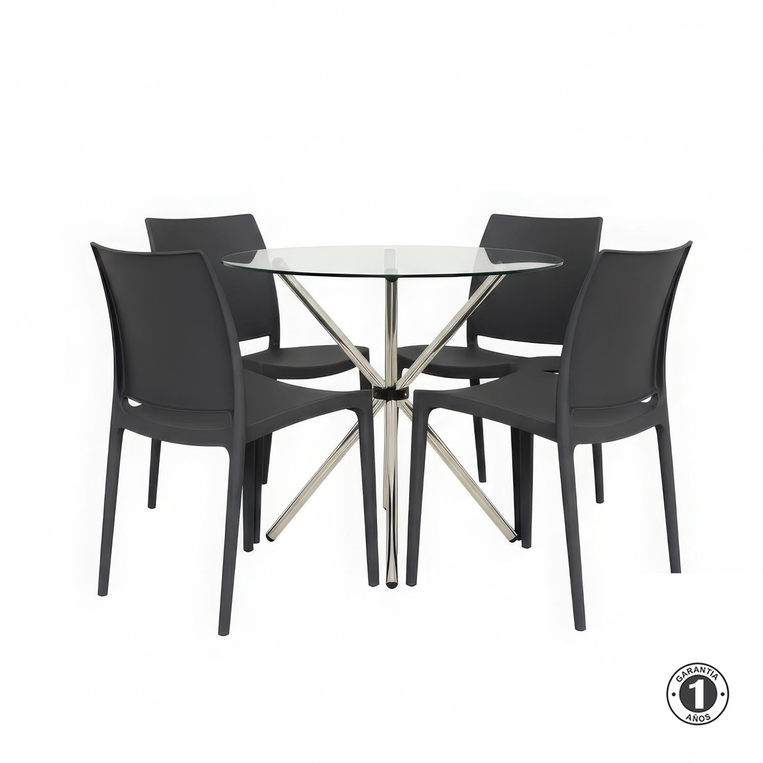 JUEGO DE COMEDOR DOMUS NEGRO 4 ASIENTOS OFIDEAS - 2