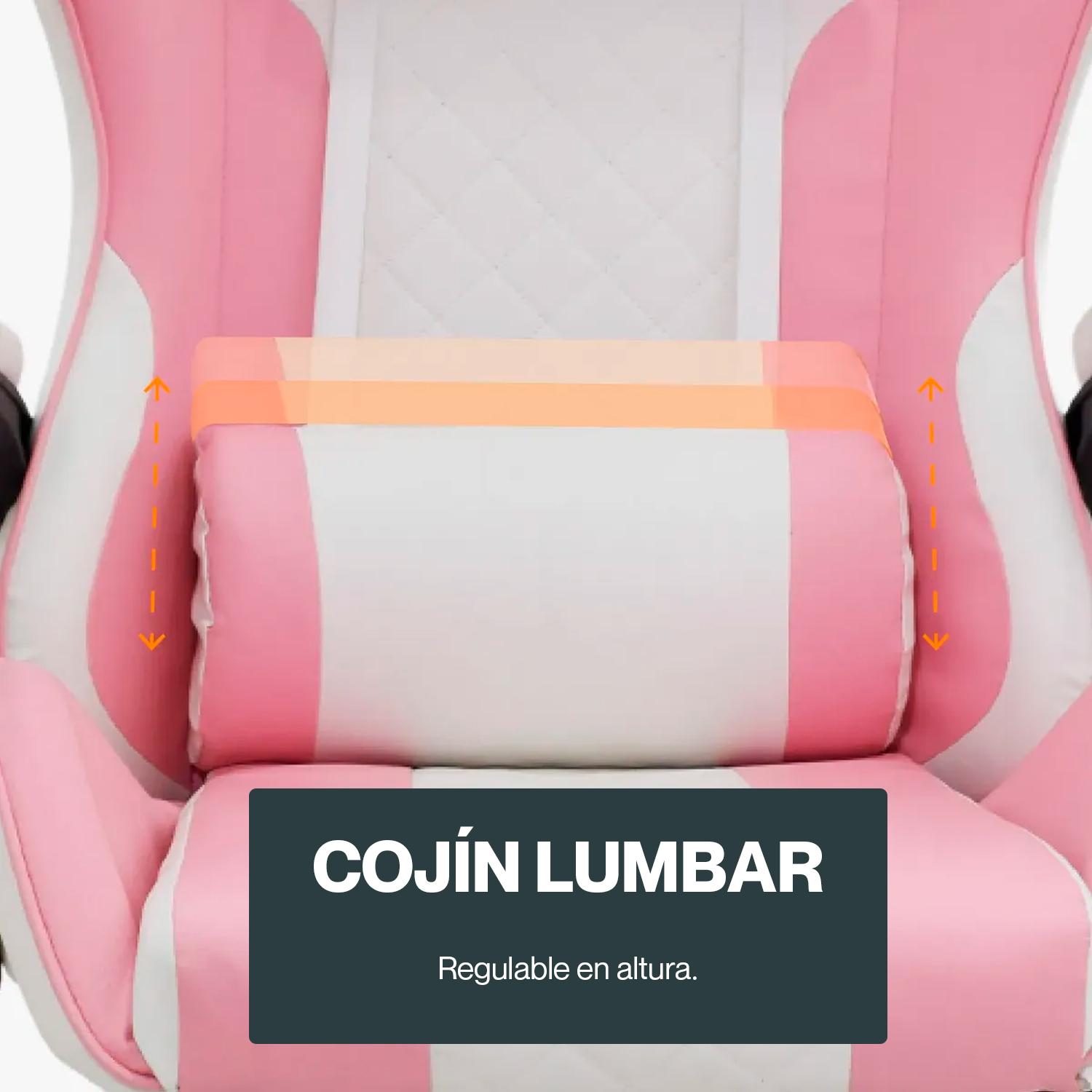 SILLA GAMER BYD BLANCO/ROSA OFIDEAS - 2