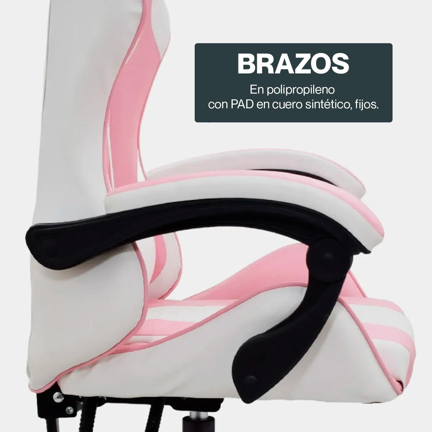 SILLA GAMER BYD BLANCO/ROSA OFIDEAS - 3
