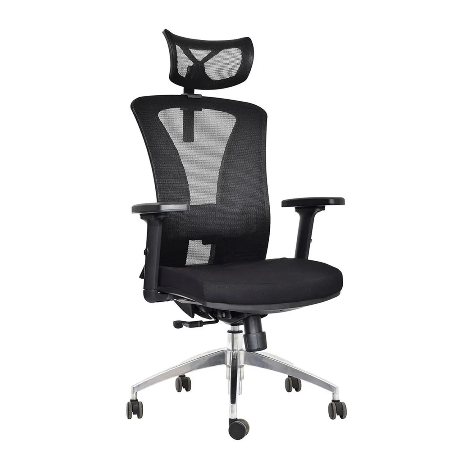 SILLA ERGONÓMICA VERSALLES PRESIDENTE BRAZOS 1D ALUMINIO NEGRO OFIDEAS - 1