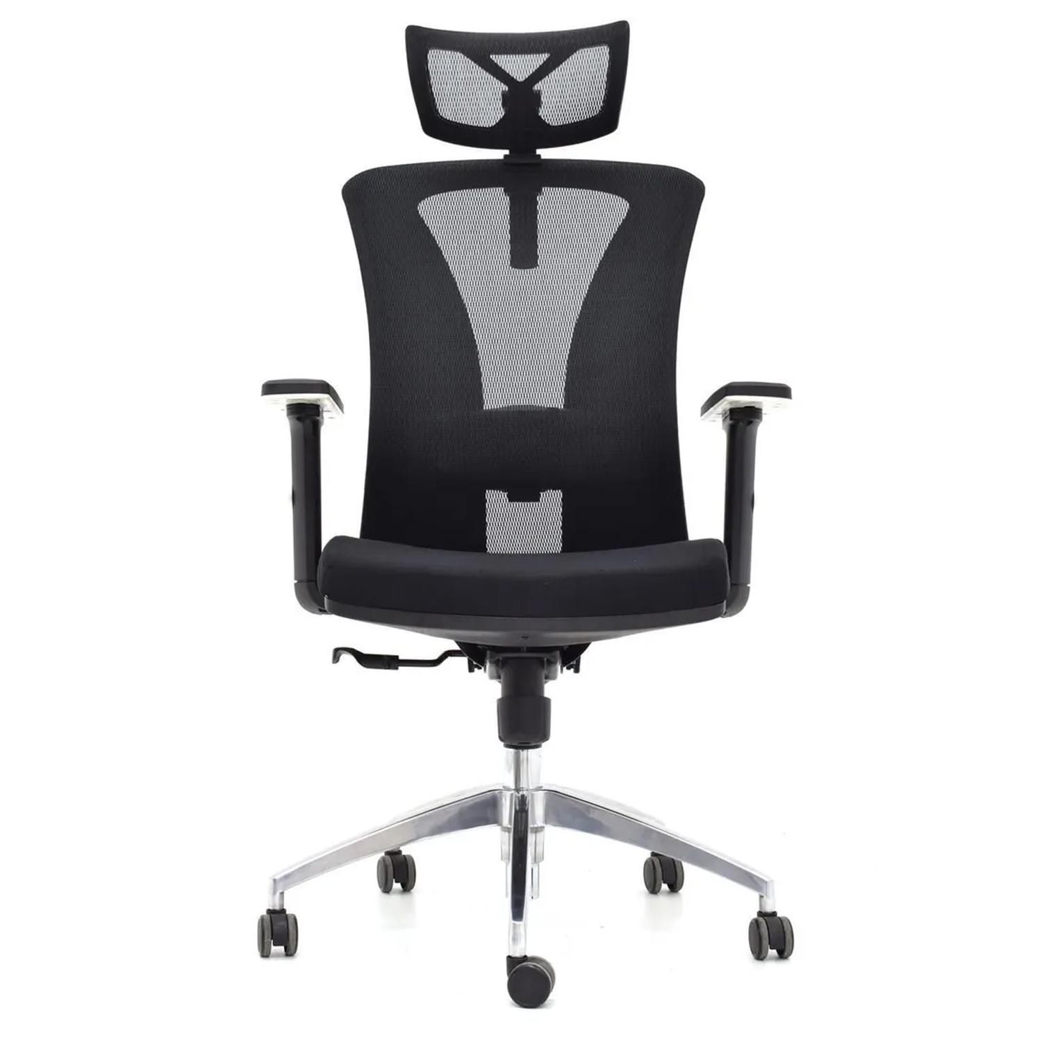 SILLA ERGONÓMICA VERSALLES PRESIDENTE BRAZOS 1D ALUMINIO NEGRO OFIDEAS - 2