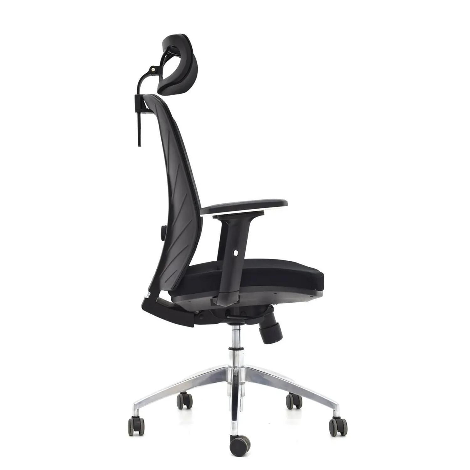 SILLA ERGONÓMICA VERSALLES PRESIDENTE BRAZOS 1D ALUMINIO NEGRO OFIDEAS - 3