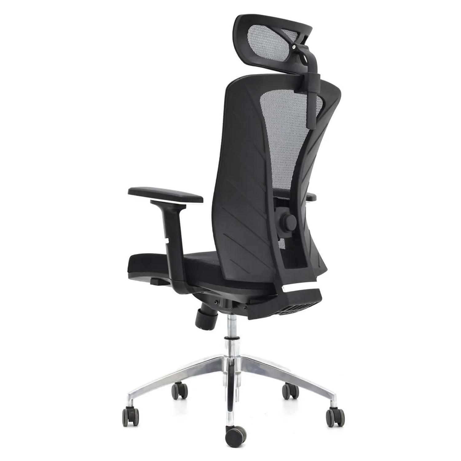 SILLA ERGONÓMICA VERSALLES PRESIDENTE BRAZOS 1D ALUMINIO NEGRO OFIDEAS - 4