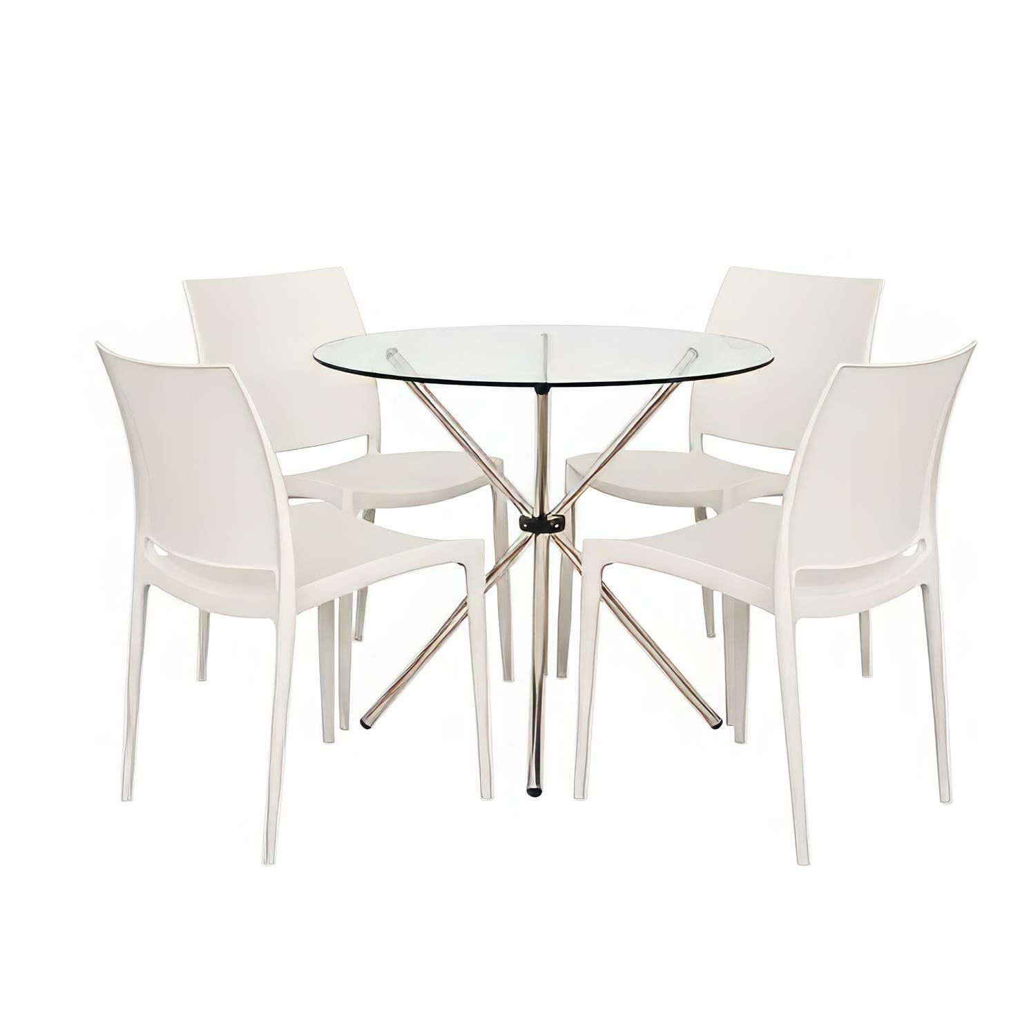JUEGO DE COMEDOR DOMUS BLANCO 4 ASIENTOS OFIDEAS - 1